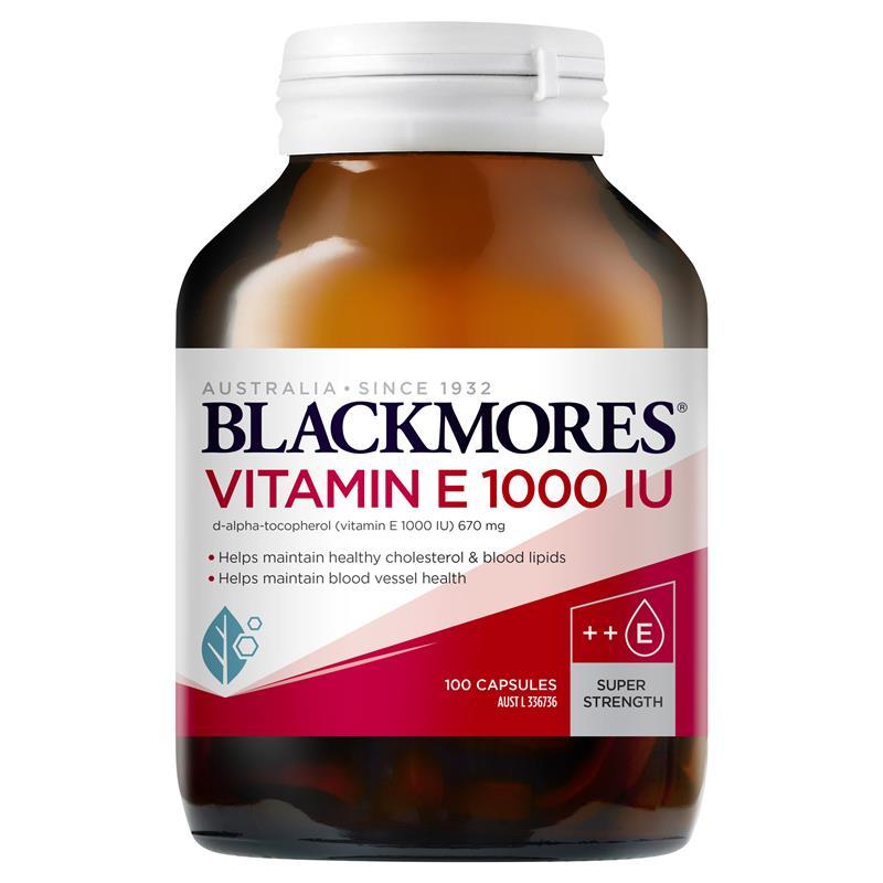 Blackmores Natural Vitamin E 1000IU Supplement - Supports Skin Health & Immune System - Perfect for Daily Wellness & Antioxidant Protection