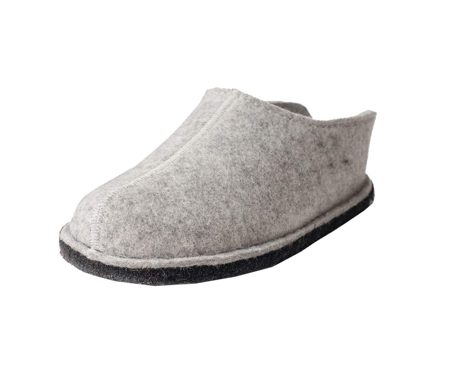 HAFLINGER Men's Open Back Slippers - Comfortable Wool House Shoes for Indoor & Outdoor Use - Size 4 US - Perfect for Relaxing at Home, Lounging, and Light Outdoor Wear