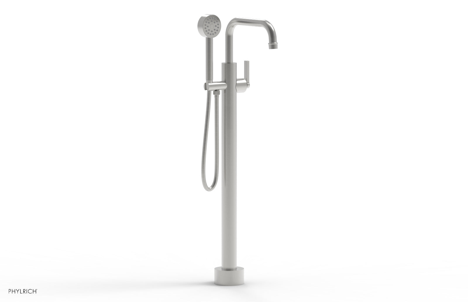 HEX MODERN Tall Floor Mount Tub Filler with Lever Handle & Hand Shower - Model 501 55 01 - Perfect for Contemporary Bathroom Renovations & Spa-Like Shower Experiences