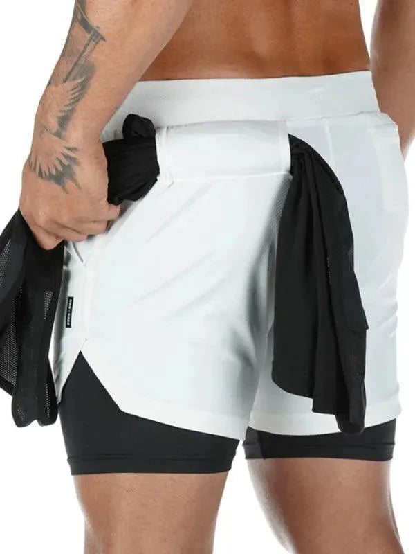 2-Piece Men's Gym Shorts - Breathable Workout Shorts for Running & Training - Perfect for Gym, Jogging & Sports Activities