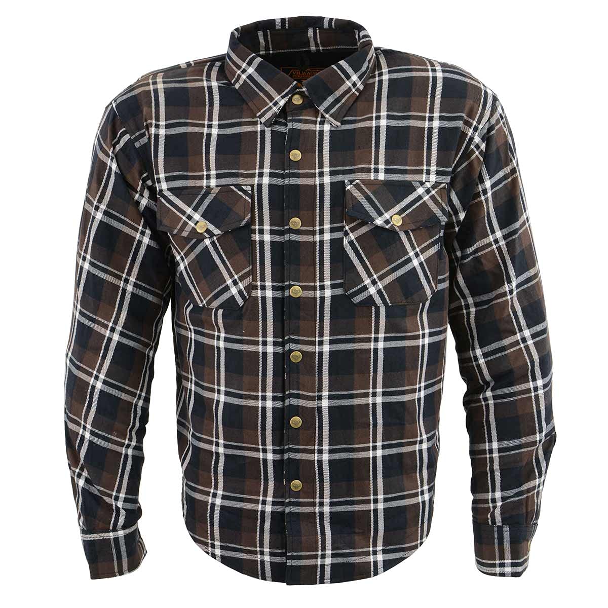 Milwaukee Leather MPM1643 Men's CE Armored Plaid Flannel Motorcycle Shirt with Aramid Fiber Reinforcement - Durable Biker Gear for Riding & Outdoor Adventures