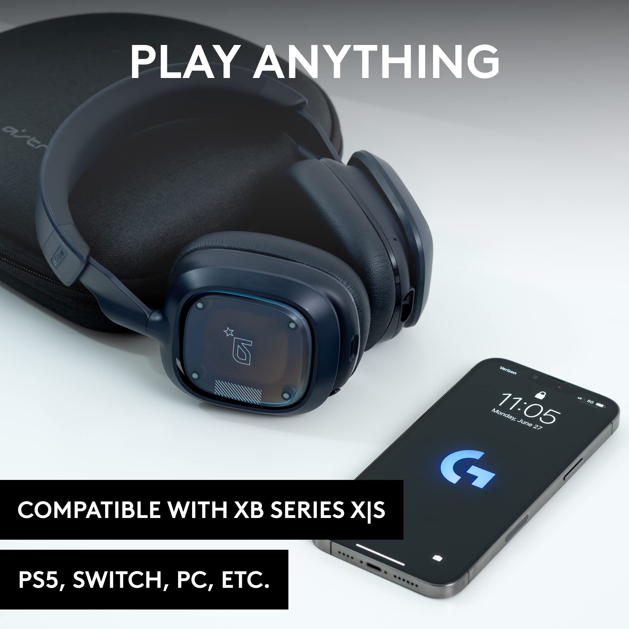 Logitech G Astro A30 Lightspeed Wireless Gaming Headset with Bluetooth, Dolby Atmos, Detachable Boom Mic, 27-Hour Battery & USB-C Charging - Compatible with PS5, PS4, Xbox, Nintendo Switch, PC & Android (Blue) - Perfect for Competitive Gaming, Streaming & Mobile Play