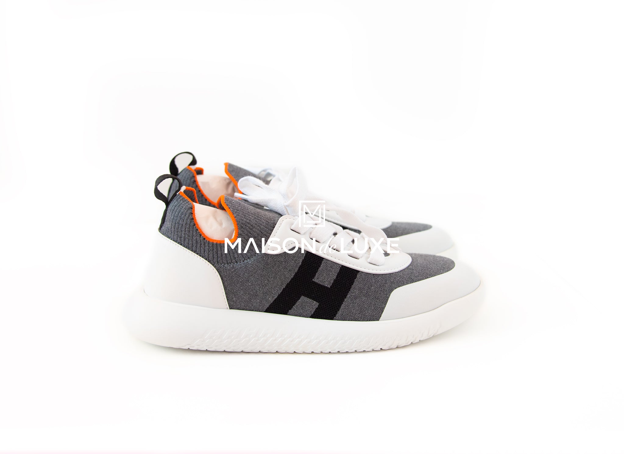Hermes Men's Gris Crew 41 Sneaker - Luxury Leather Casual Shoes for Men | Perfect for Business Casual, Office Wear & Everyday Comfort