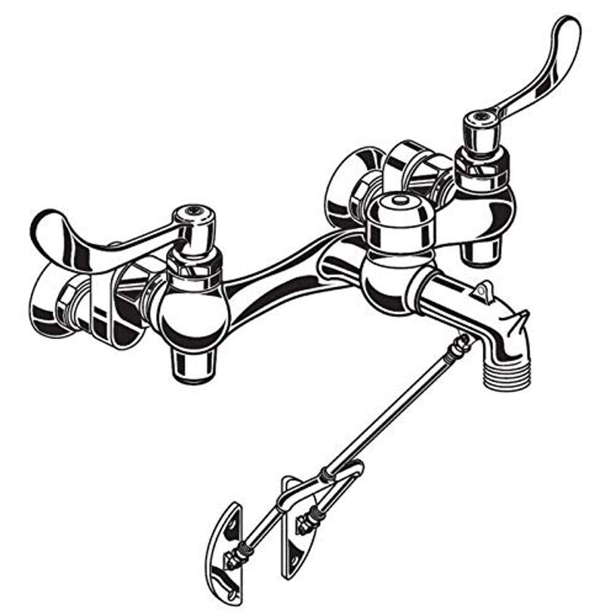 American Standard 8355110.002 Chrome 6-Inch Exposed Yope Wall-Mounted Commercial Sink Faucet - Perfect for Restaurants, Hospitals & Industrial Use