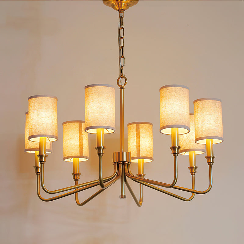 Modern Cylinder Fabric Chandelier - Elegant Ceiling Light Fixture for Living Room, Bedroom & Dining Room - Perfect for Home Decor & Interior Design