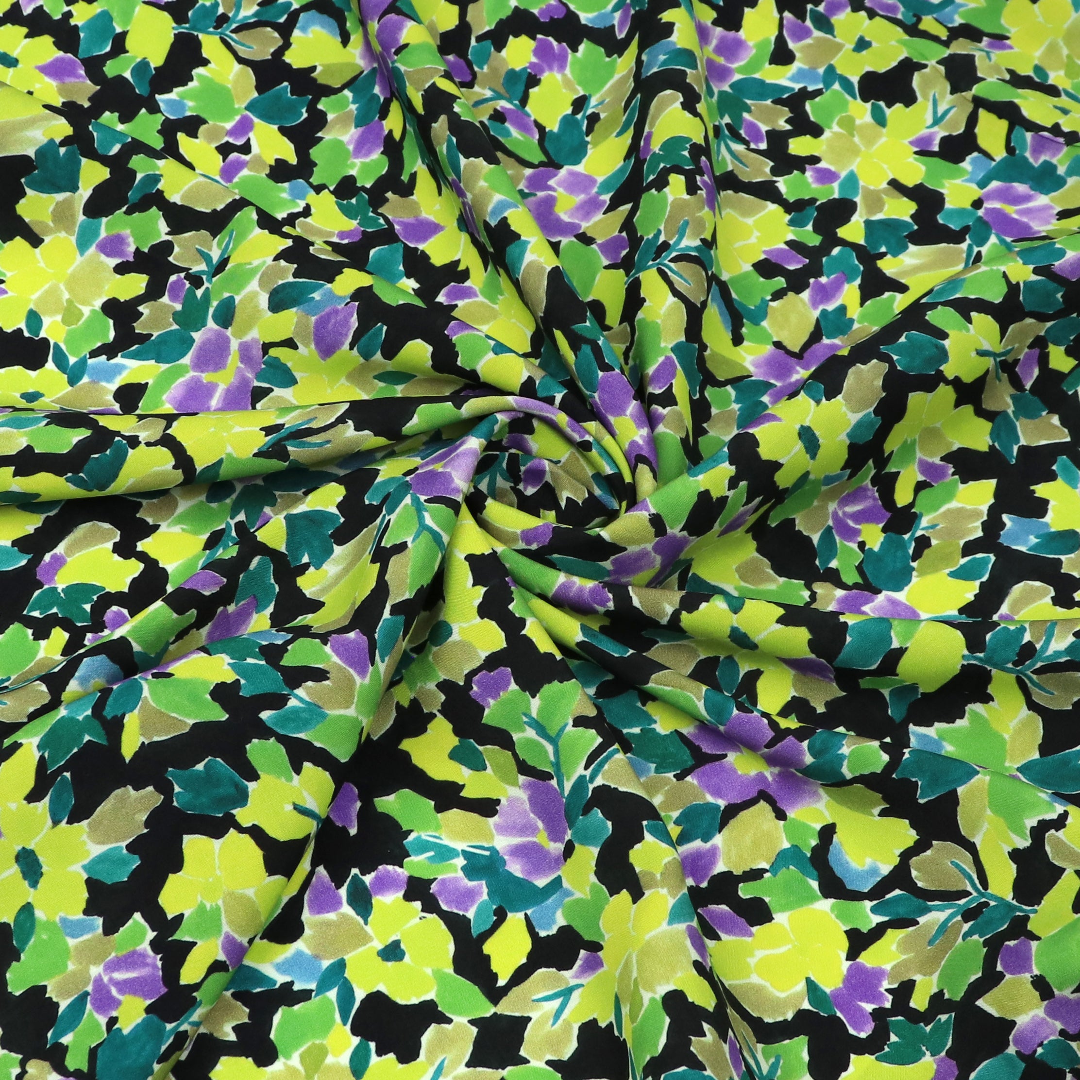Viscose Lawn Fabric - Midnight Violets Floral Print - Perfect for Summer Dresses, Skirts & Lightweight Clothing