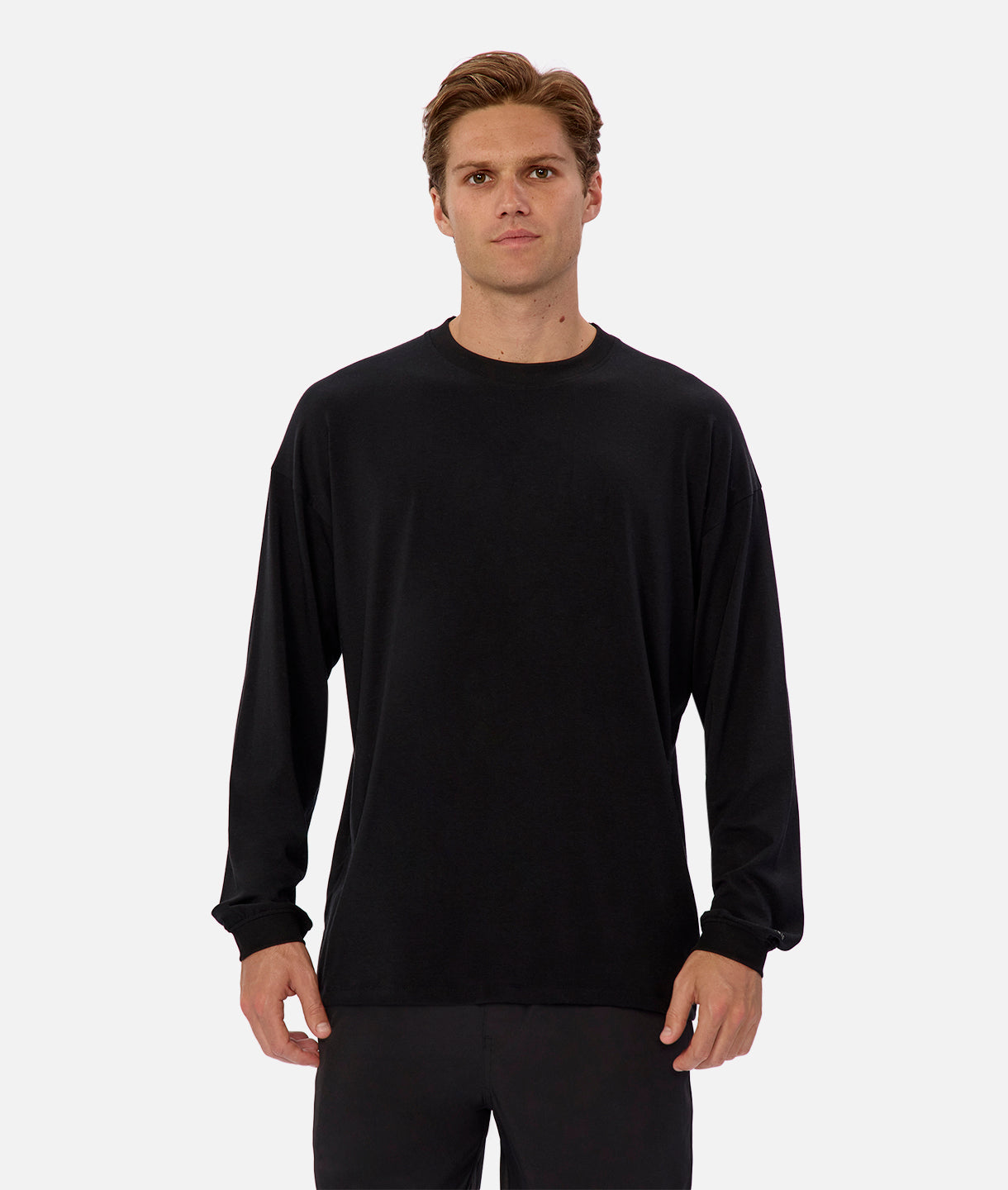 The Freeman Long Sleeve T-Shirt for Men - Premium Cotton Black Tee for Casual Wear, Workout & Everyday Comfort