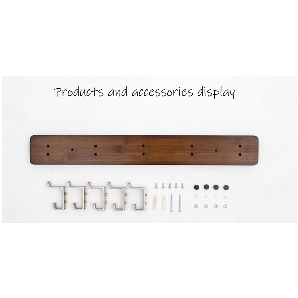 Stylish Bamboo Wall Mounted Coat Hook Rack - 4 Hooks for Hats, Coats & Clothes - Easy Assembly Entryway Organizer (Black) - Perfect for Hallway, Bedroom & Kitchen Storage