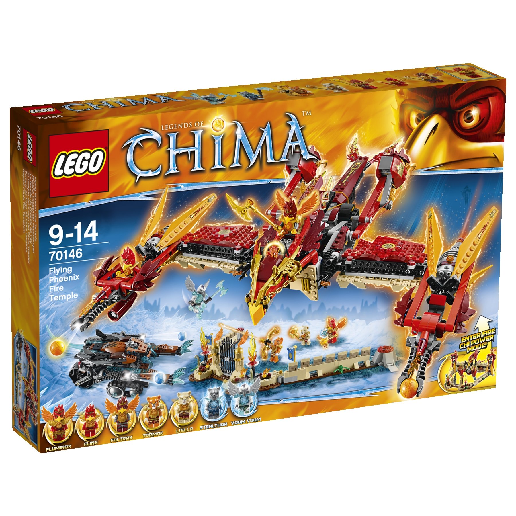 LEGO Legends of Chima Flying Phoenix Fire Temple Building Set 70146 | Kids Creative Play, Adventure Role-Playing & Collectible Display