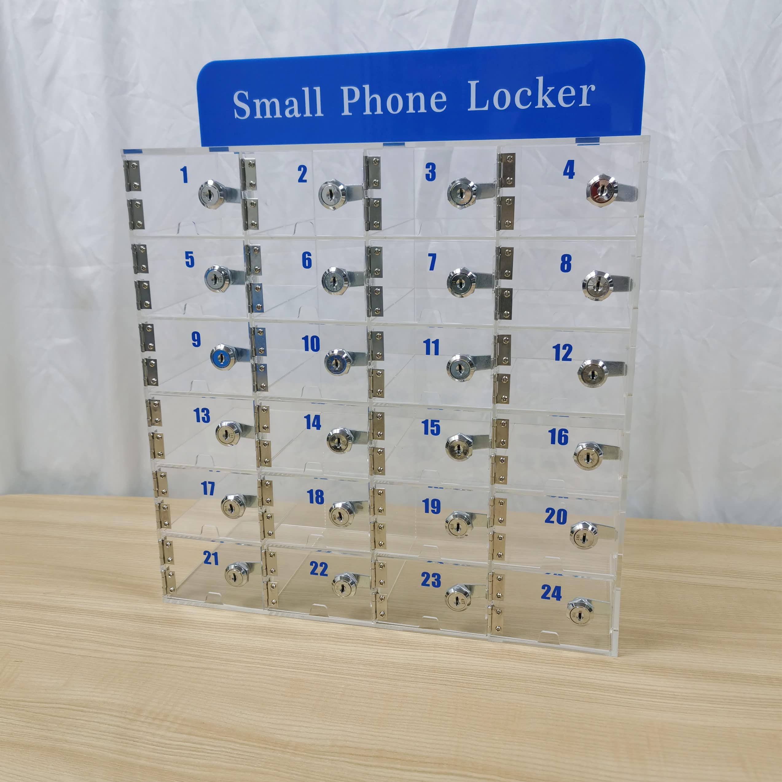 24-Slot Clear Plastic Phone Storage Locker - Transparent Cell Phone Organizer Cabinet for Classroom, School & Office - Perfect for Device Management in Educational, Workplace & Public Spaces