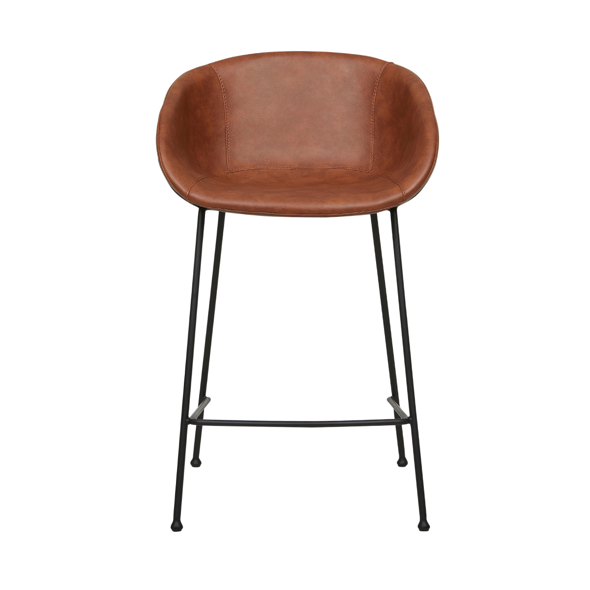 Premium Duke Leatherette Bar Stool (26 Inch Height) - Modern PU Leather Counter Height Stool for Kitchen Island, Breakfast Bar & Home Pub Decor