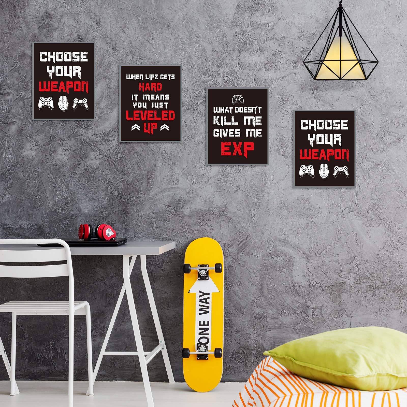 Zonon 9-Piece Gaming Art Prints Set - Unframed Video Game Posters for Gamer Room Decor, Playroom & Man Cave Wall Art - Perfect for Bedroom, Home Office & Game Room Decoration