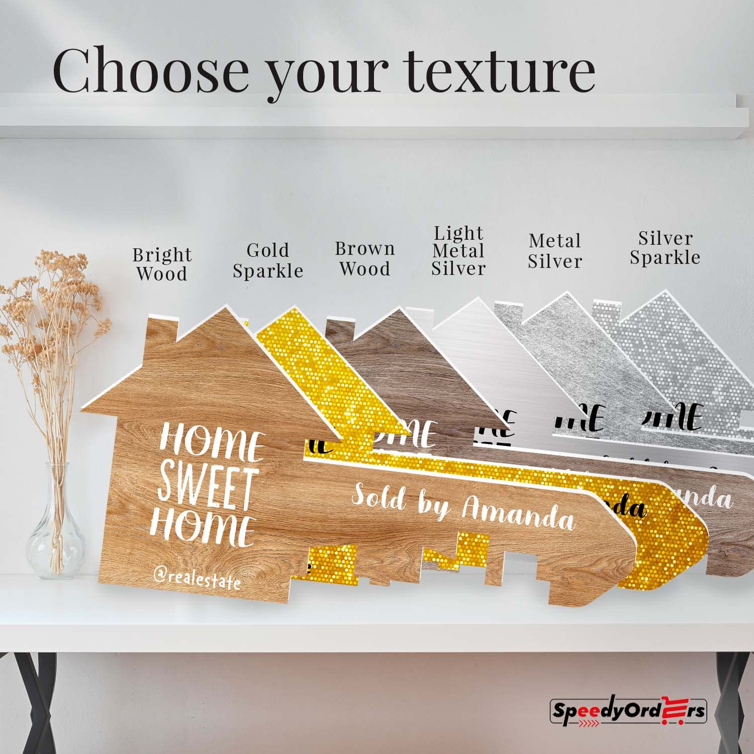 Custom Photo Props - Giant Realtor Key with Gold Sparkle (Size L) - Real Estate Sold Sign, Marketing Supplies & Closing Gifts for Agents - Perfect for Open Houses, Client Celebrations & Social Media Promotion