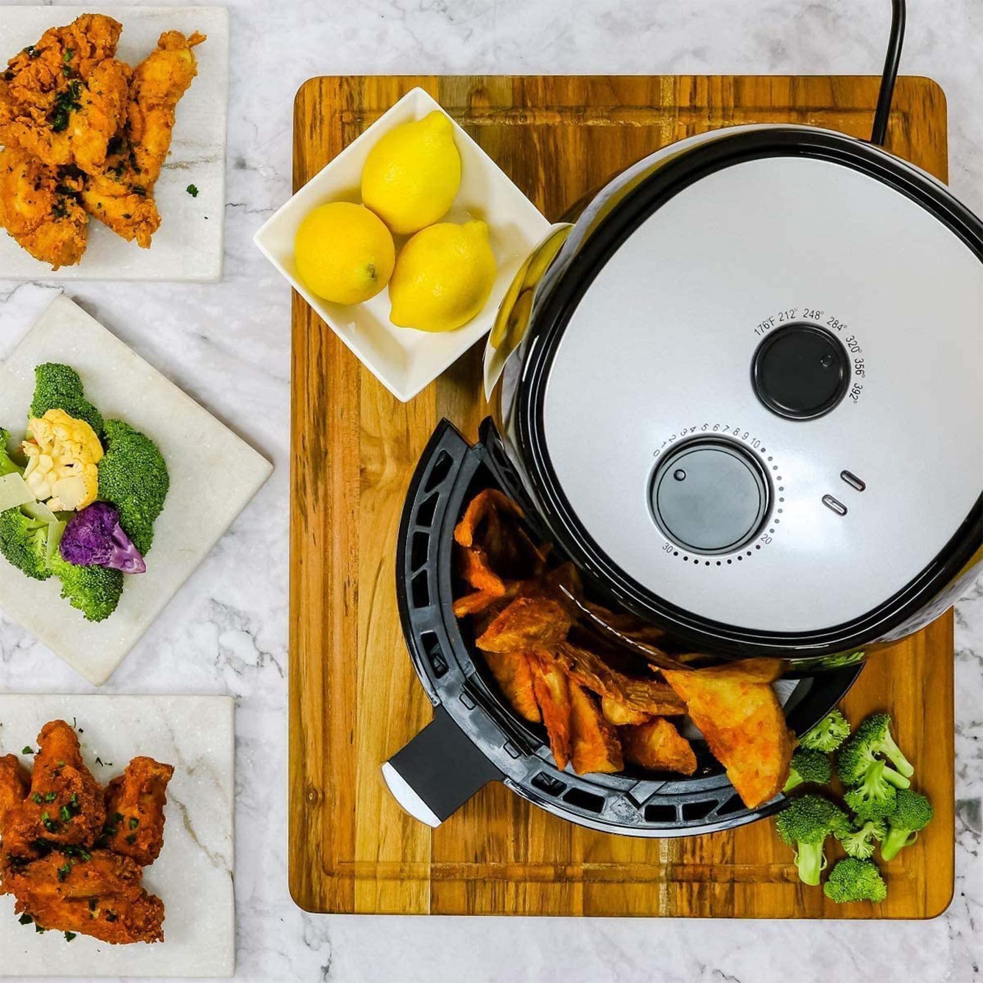 OVENTE 3.2 Qt Compact Air Fryer - 1300W Oil-Free Healthy Cooking, Nonstick Dishwasher Safe Basket with Adjustable Temp Control, 30-Min Timer & Auto Shutoff (Black) - Perfect for Small Kitchens, Dorms & Quick Meals