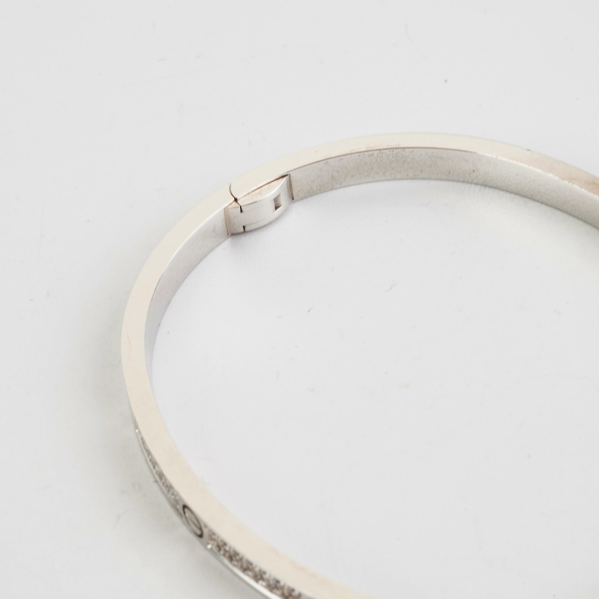 Cartier Small Love Pave Diamond Bracelet - 16 Size White Gold Jewelry for Women, Perfect for Anniversary Gifts & Special Occasions