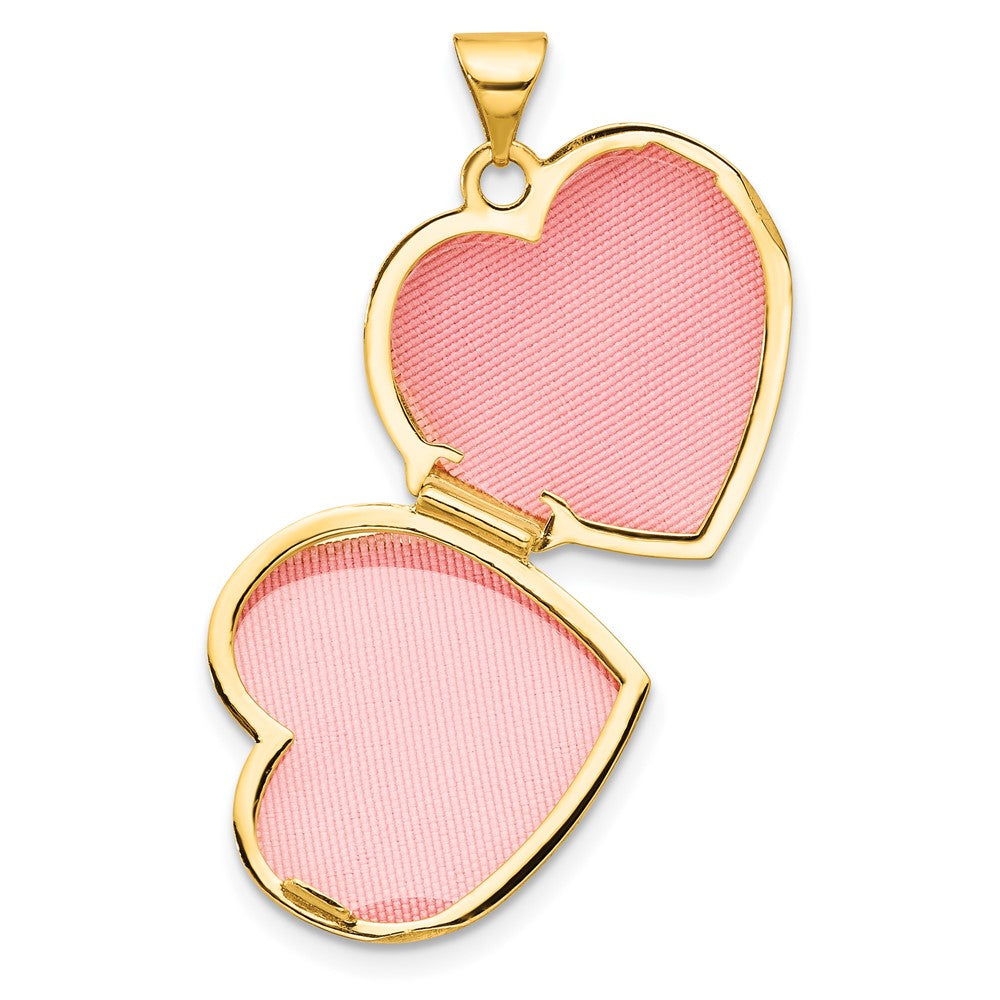 18mm Gold Polished Heart Locket with Floral Border & Crest - XL858 Model | Perfect for Valentine's Gifts, Anniversary Presents & Keepsake Jewelry