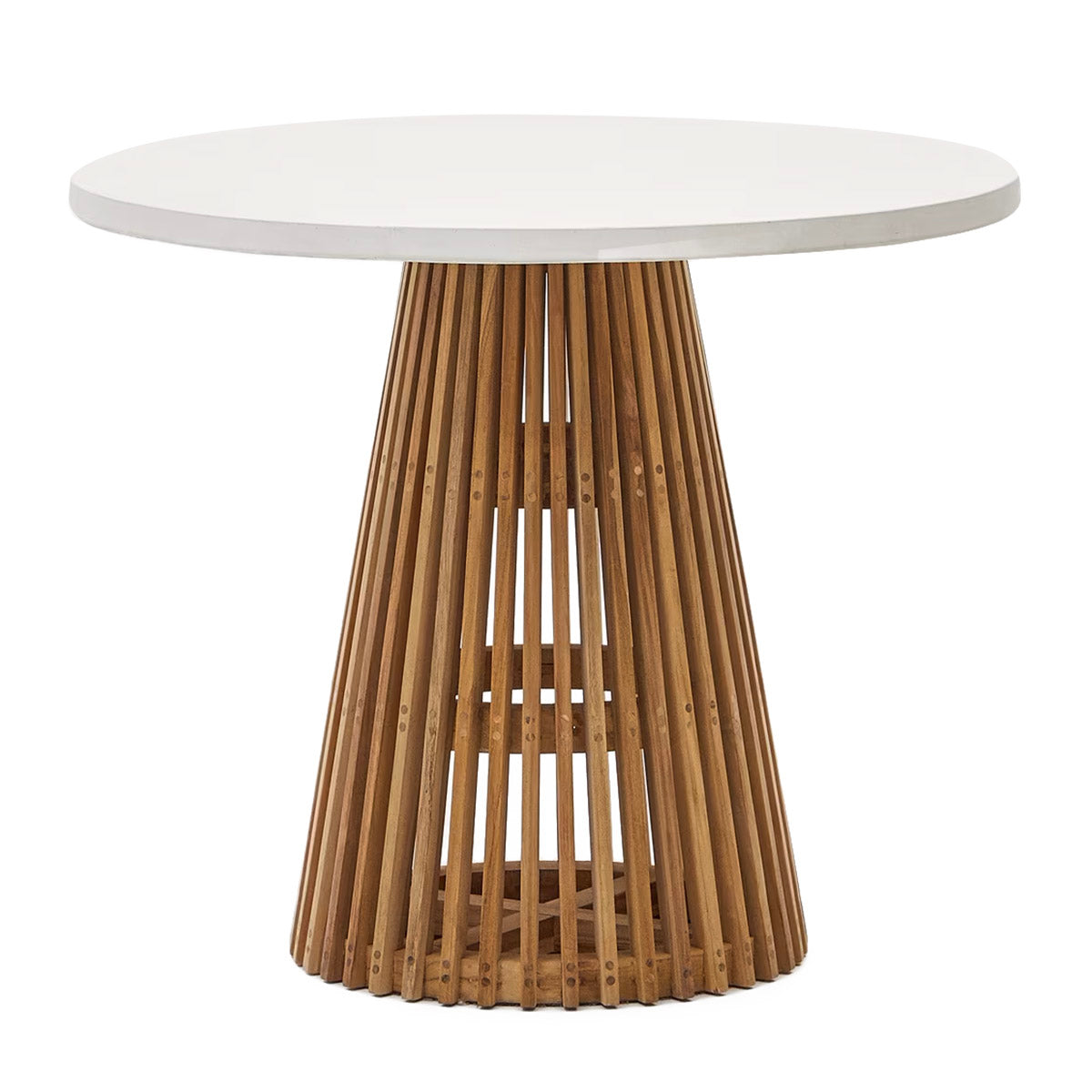 Alcaufar 48 Inch Outdoor Round Table - Weatherproof Patio Dining Table for Garden, Backyard, Poolside - Perfect for Outdoor Entertaining & Family Gatherings