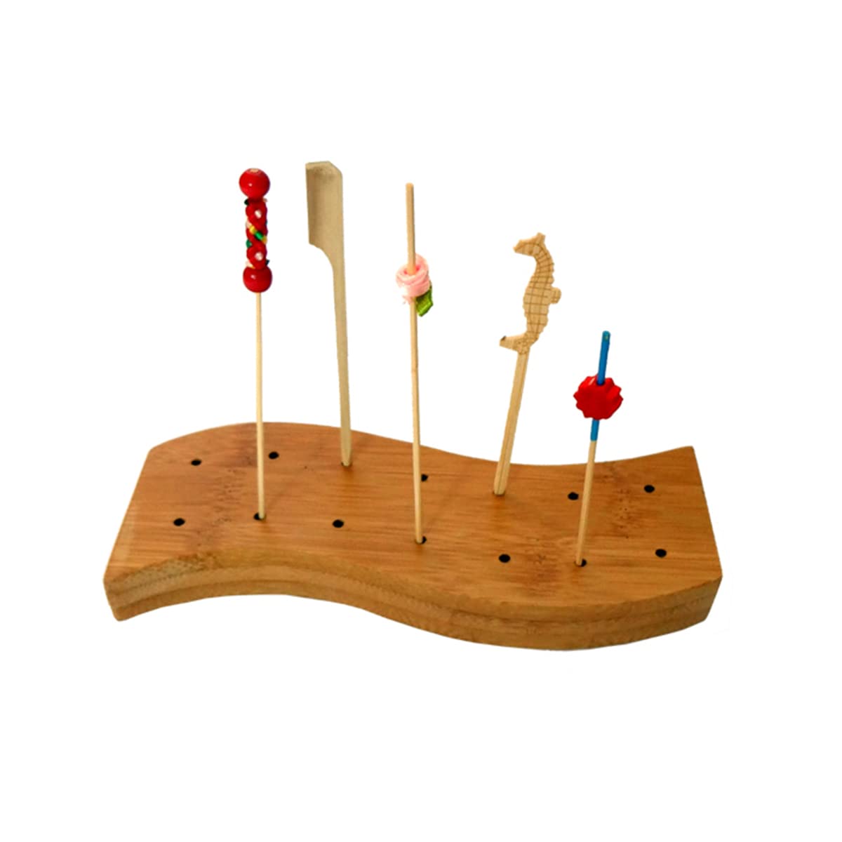 Eco-Friendly Bamboo Skewer Stand - Biodegradable Kabob Holder for BBQ, Party & Food Display - 6.25