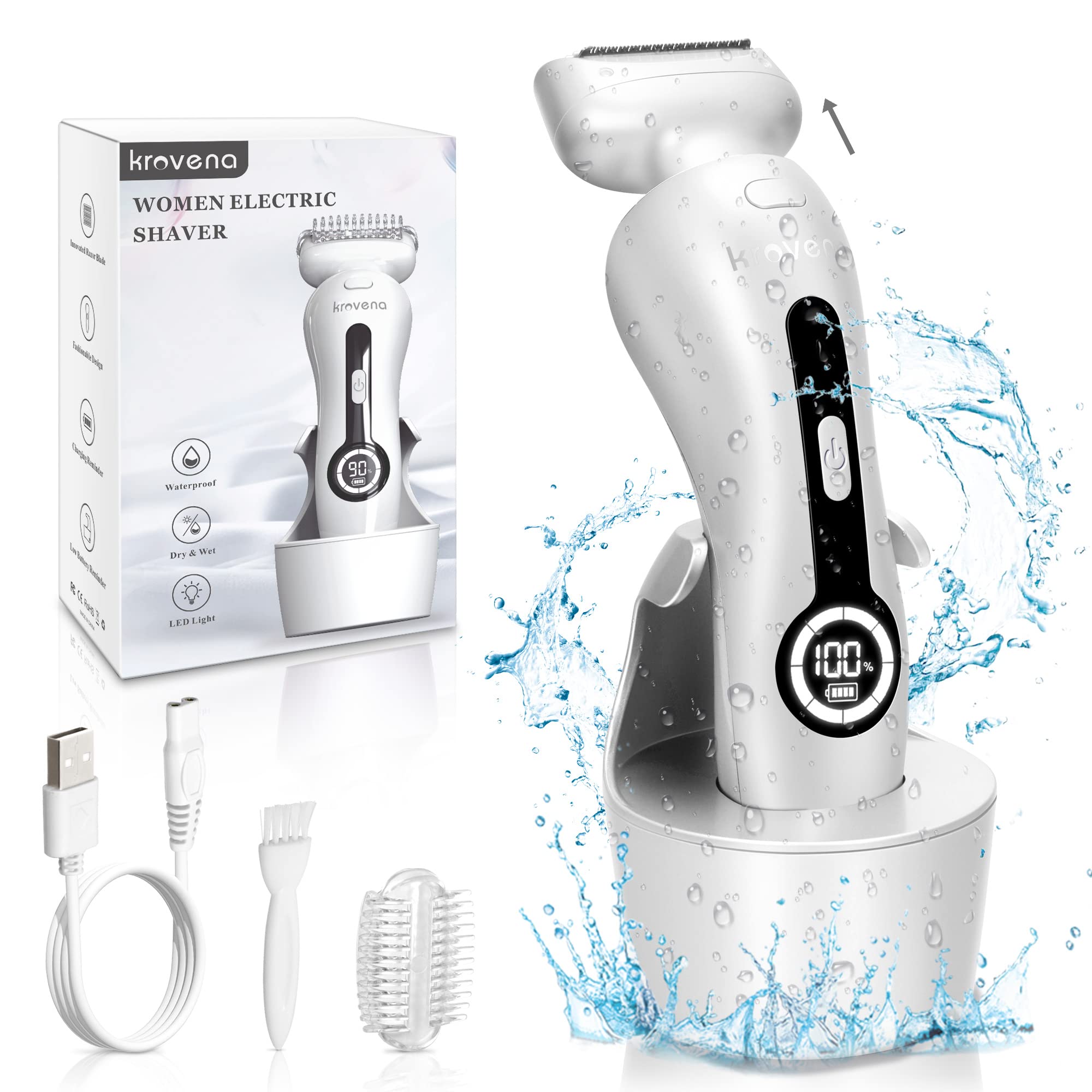 Best Electric Shaver for Women - Rechargeable Cordless Bikini Trimmer for Legs, Underarms & Pubic Hair | Wet/Dry Use with Detachable Head | Perfect for Travel, Gym & Sensitive Skin Care