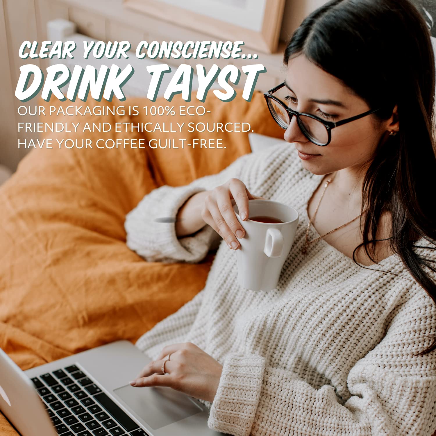 Tayst Coffee Pods - Defiantly Decaf Dark Roast K-Cups | Compatible with Keurig Coffee Makers | Sustainable Single-Serve Coffee Pods (30 Count) | Perfect for Home, Office & Morning Brews