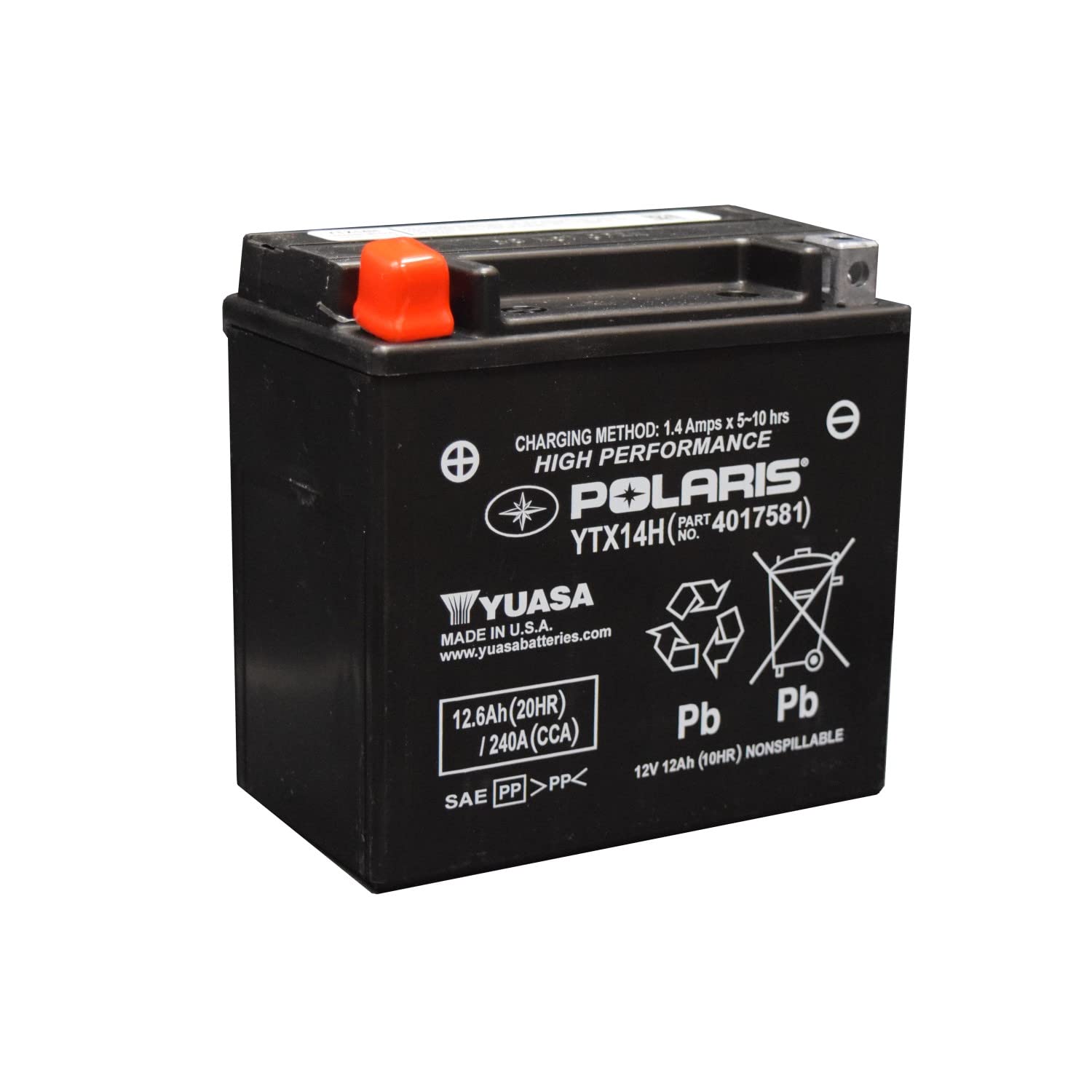 Indian Motorcycle 12V YTX14H Battery - 12Ah/240 CCA, Sealed & Maintenance-Free for FTR Models | High-Performance Power Solution for Motorcycle Riding & Maintenance