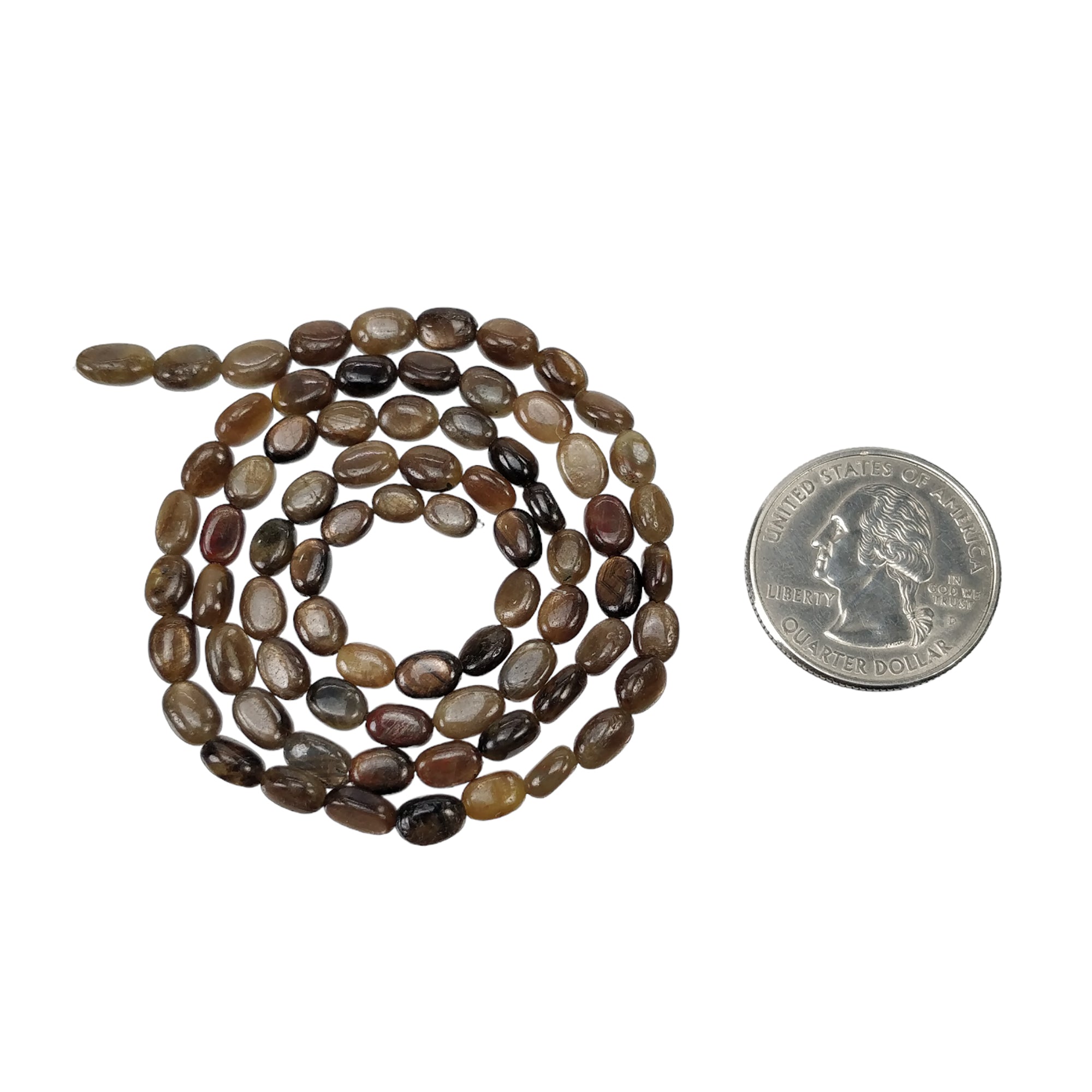 Natural Unheated Golden Brown Chocolate Sapphire Gemstone Cabochon Loose Beads - 75.65cts Oval Plain Nuggets (5x4mm, 6.5x5mm) for Jewelry Making, DIY Crafts, and Beading Projects