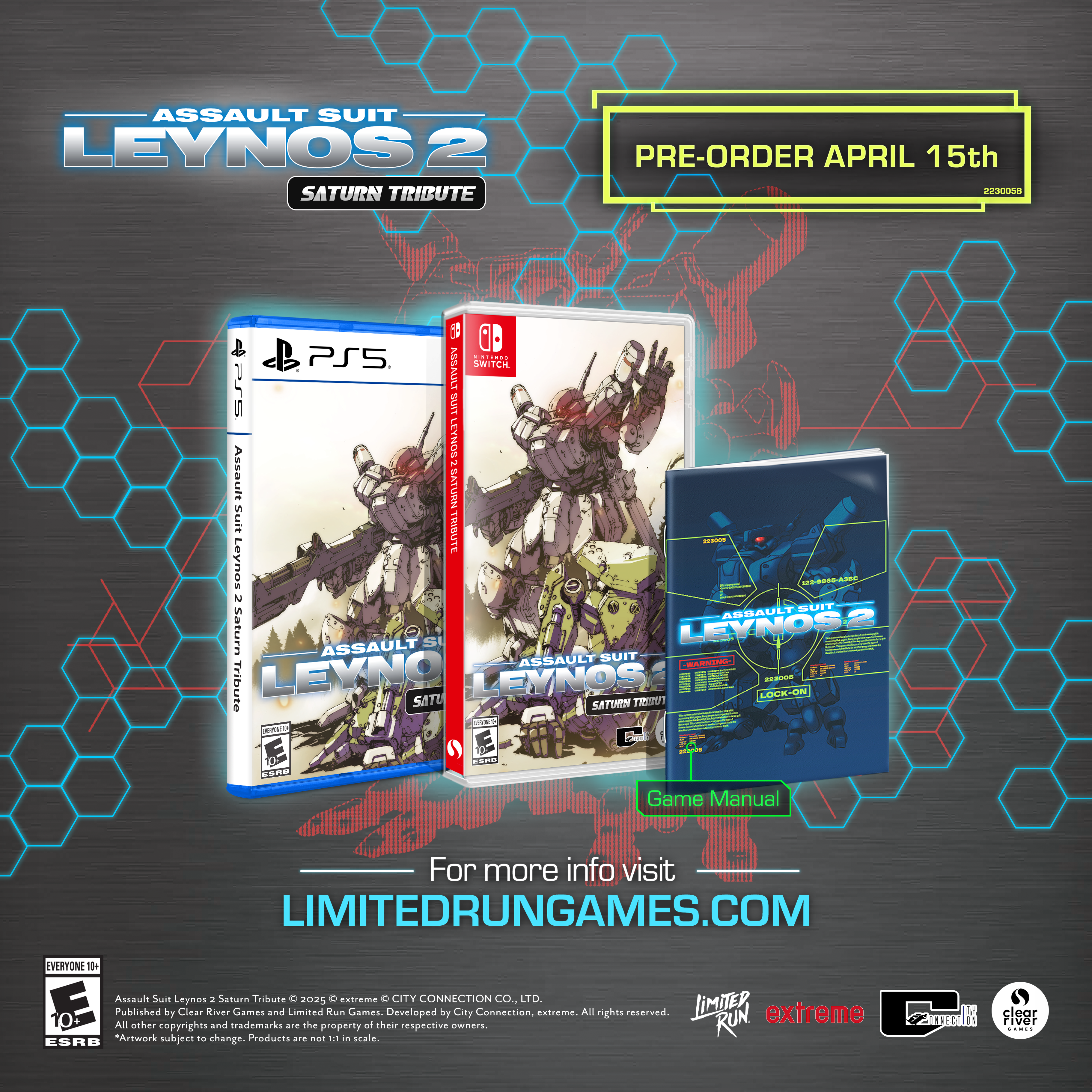 Assault Suit Leynos 2 Saturn Tribute Standard Edition for Nintendo Switch & PS5 - Classic Mecha Action Game for Retro Gaming Enthusiasts