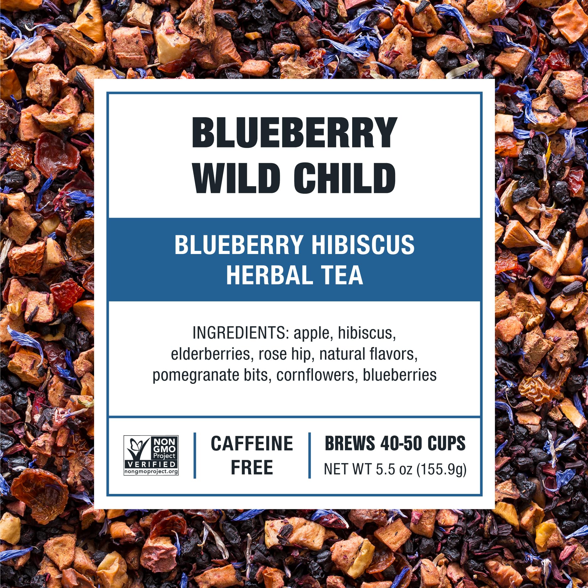 Premium Blueberry Hibiscus Herbal Tea - Tiesta Tea Blueberry Wild Child Loose Leaf, Caffeine-Free Blend for Hot or Iced Tea, 5.5oz Refillable Tin (50 Cups) - Perfect for Relaxation, Afternoon Tea & Gift Giving