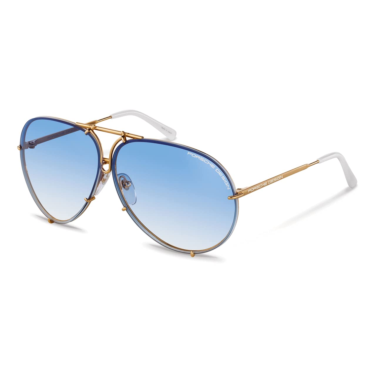 Porsche Design P8478 Aviator Sunglasses for Men & Women - UV Protection Polarized Lenses - Luxury Fashion Shades for Driving, Travel & Outdoor Activities