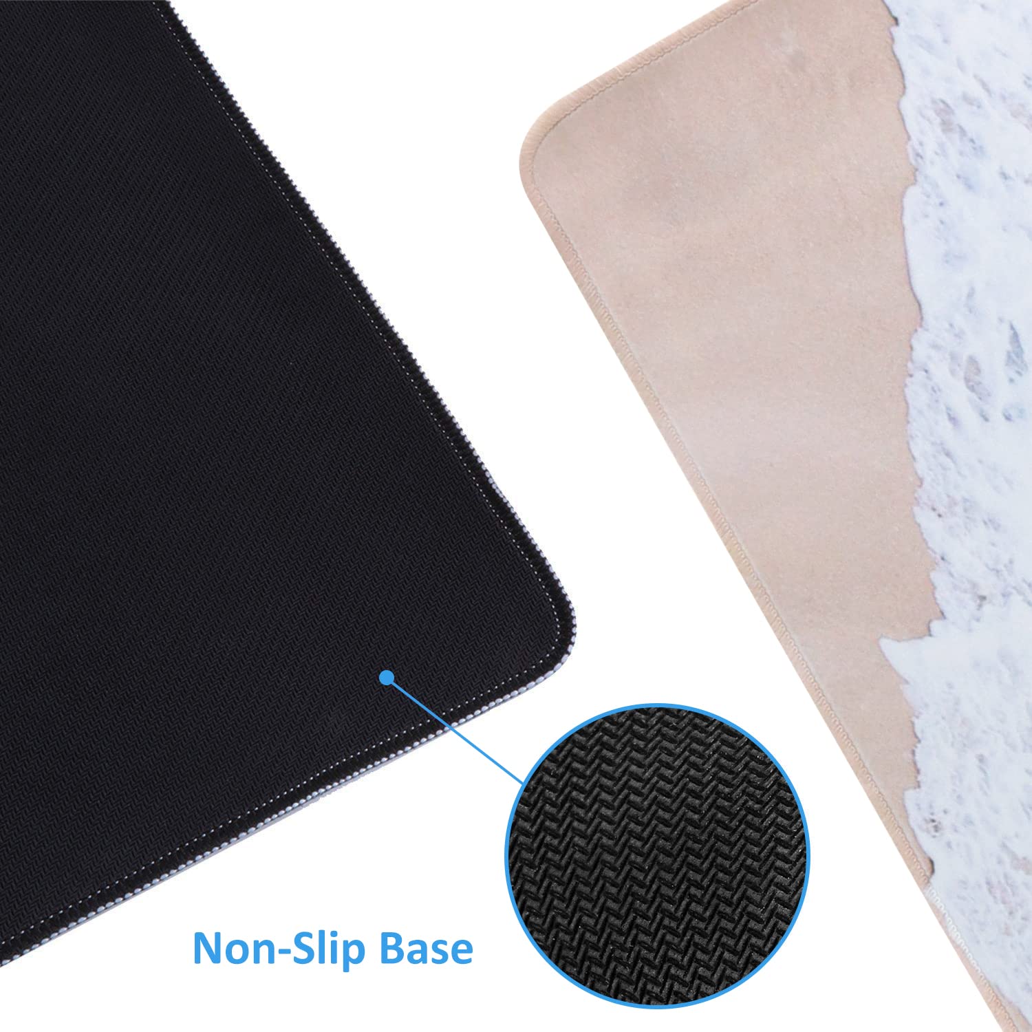 Premium iCasso XXL Gaming Mouse Pad (35.4x15.7 Inch) - Non-Slip Rubber Base, Stitched Edges, Waterproof Desk Mat for PC, Laptop, Keyboard & Mouse - Perfect for Gaming, Office Work & Home Use - Beach Design - Ideal for Esports, Streaming & Productivity Workspace Setup