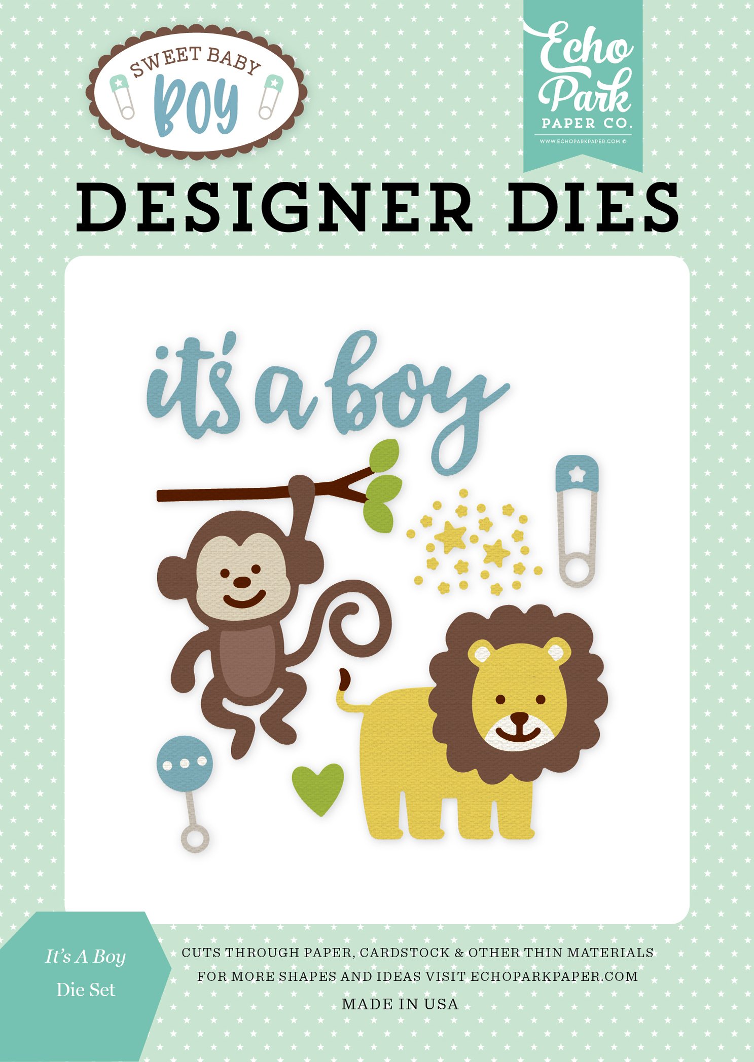 Echo Park Paper Company Boy Die Set - Scrapbooking & Card Making Supplies for DIY Crafts, Paper Cutting, and Memory Albums