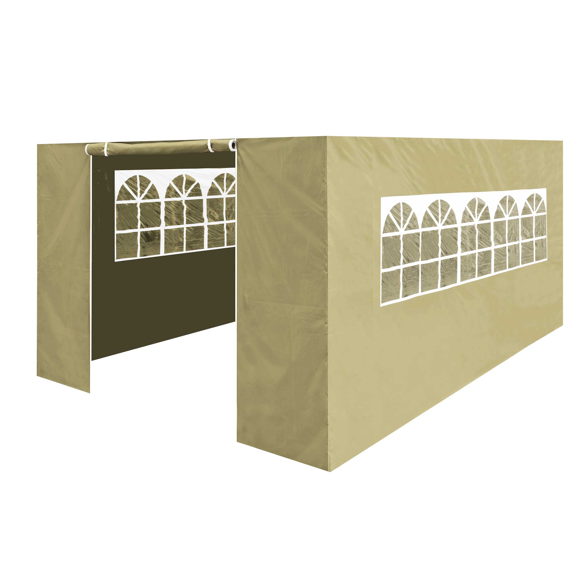 Premium Gazebo Side Walls with Doors & Windows - Fits 3x4.5m Gazebos, Beige (DG150) - Perfect for Outdoor Weddings, Parties & Garden Events