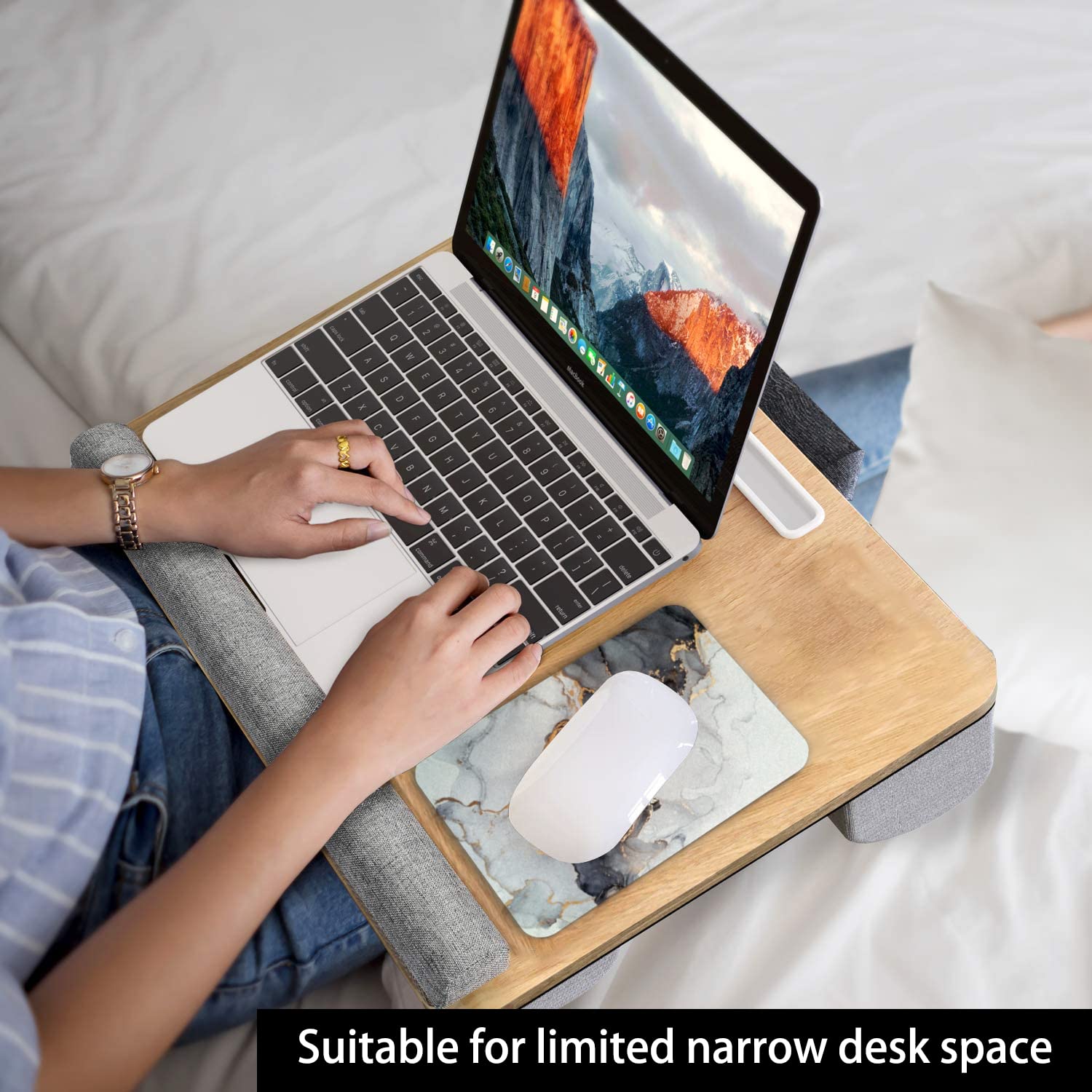 Audimi Small Mouse Pad 6 x 8 Inch - Mini Thick Non-Slip Mouse Mat for Laptop, Wireless Mouse, Home Office & Travel - Portable, Washable Desk Pad (Grey Marble) - Perfect for Work, Gaming & Study