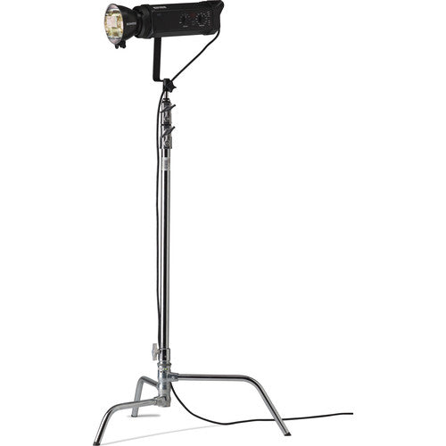 Kupo Master C Stand with Turtle Base - 9.7' Silver Heavy Duty Light Stand for Photography & Video Production - Perfect for Studio, Outdoor Shoots & Film Sets