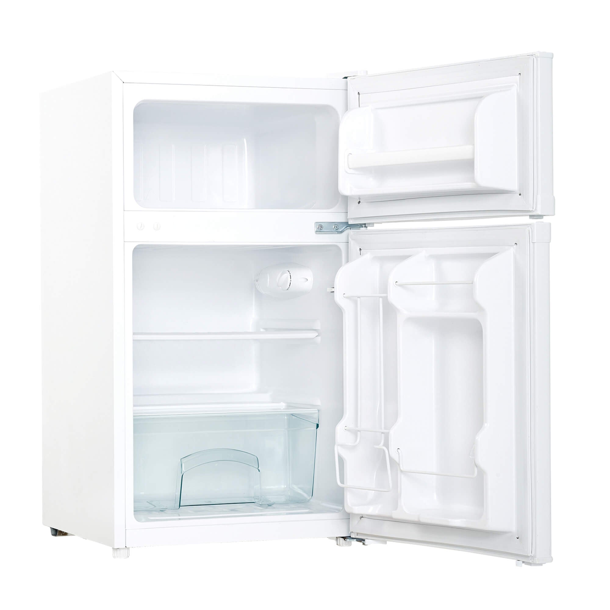 Danby DCR031B1WDD 3.1 cu.ft Compact Refrigerator with 2 Doors - White Mini Fridge for Dorm, Office, Bedroom or Apartment - Energy Efficient Small Freezer & Beverage Cooler