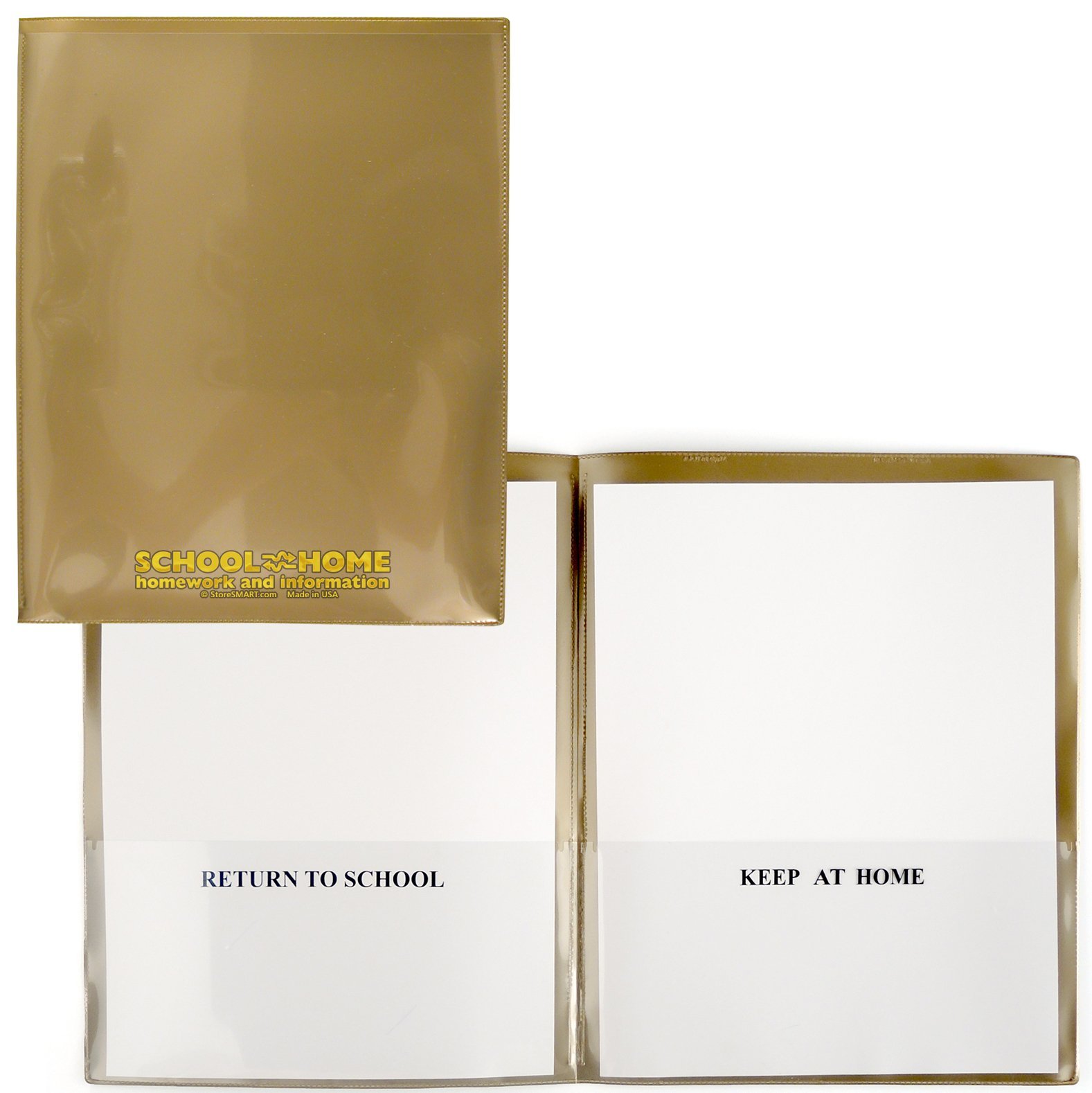 StoreSMART® 30-Pack Gold Plastic School & Home Folders - Durable Archival Homework & Document Organizers - Made in USA - Perfect for Classroom, Office & Home Organization (SH900SV-G30)