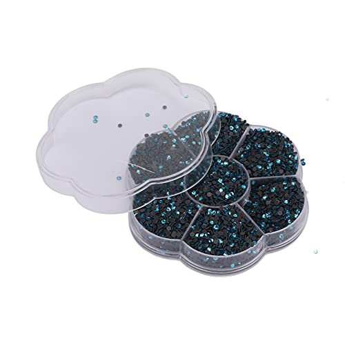 A K Homes - 1000pcs Round Glass Rhinestones for Nails, Clothes & Crafts, Lightweight & Portable, S601-Lake Blue - Perfect for DIY Nail Art, Fashion Accessories & Home Decor Projects