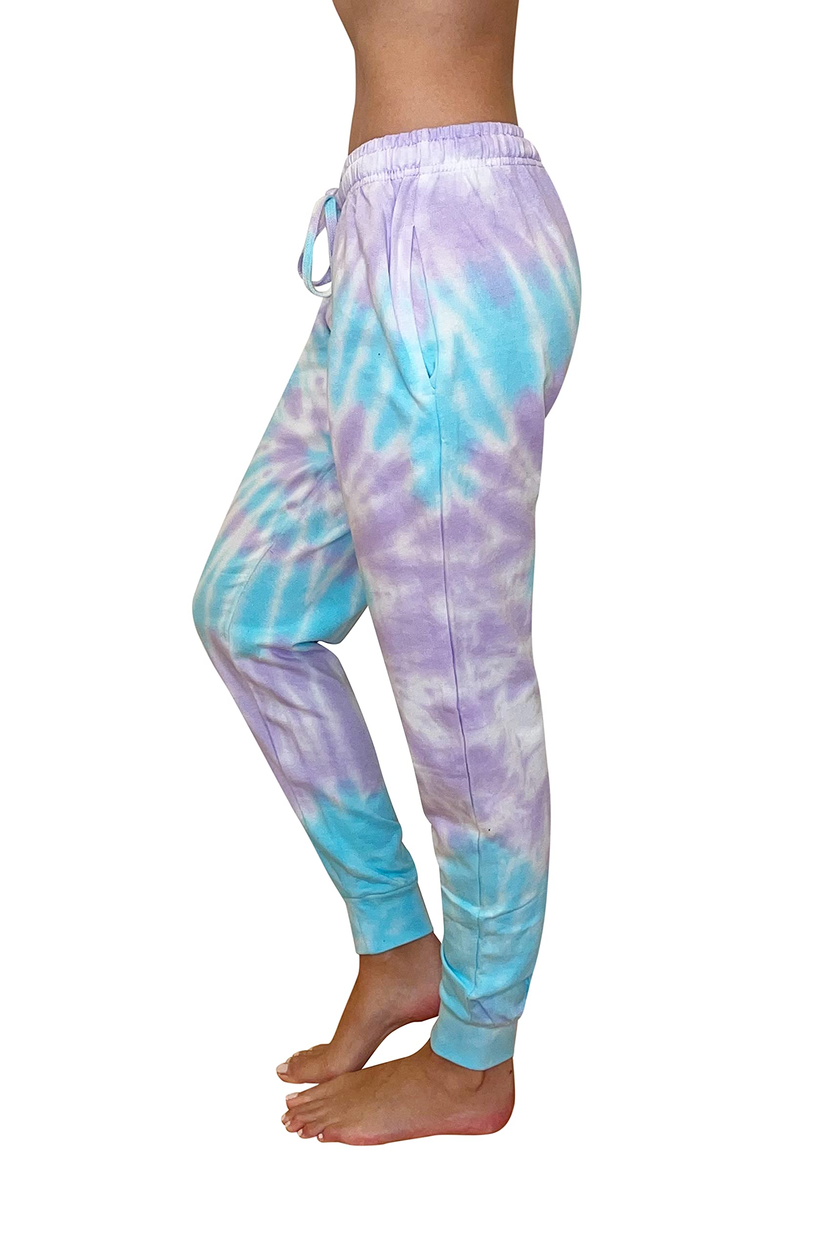 Just Love Loop Terry Tie Dye Jogger Pants for Women - Soft Comfortable Lounge Pants for Yoga, Running, Travel & Home Wear