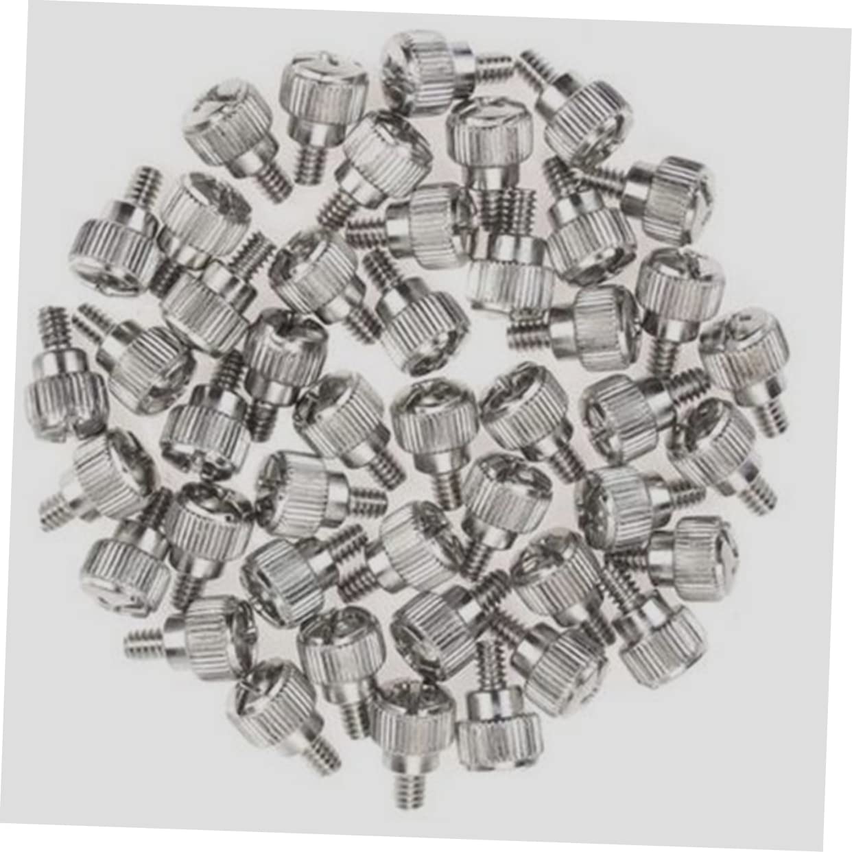 Homoyoyo 100pcs Computer Case Screws Kit - Knurled Thumbscrews for PC Case, Motherboard & Hard Drive Installation - Silver Finish - Perfect for PC Building, Repair & Maintenance