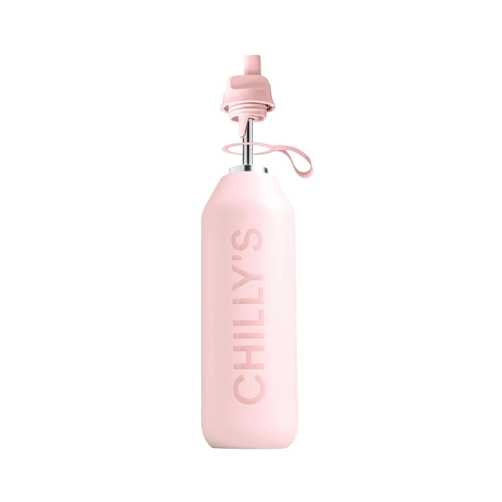 Chilly's Series 2 Insulated Flip Sports Water Bottle 1L - Leakproof Stainless Steel Vacuum Flask, Hot & Cold Temperature Retention, BPA Free - Perfect for Gym, Hiking, Travel & Outdoor Activities (Pink)