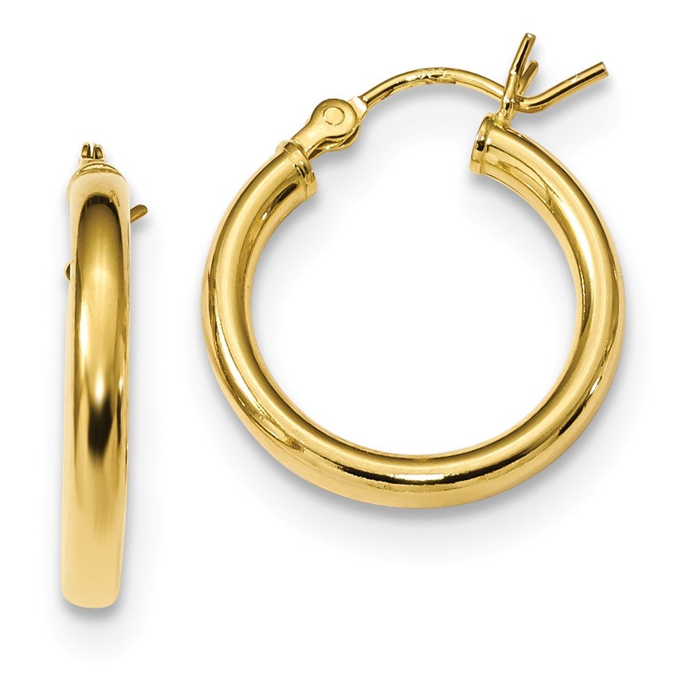 Sterling Silver Gold-Tone Polished Hoop Earrings for Women - Elegant Everyday & Party Jewelry - Perfect Gift for Her