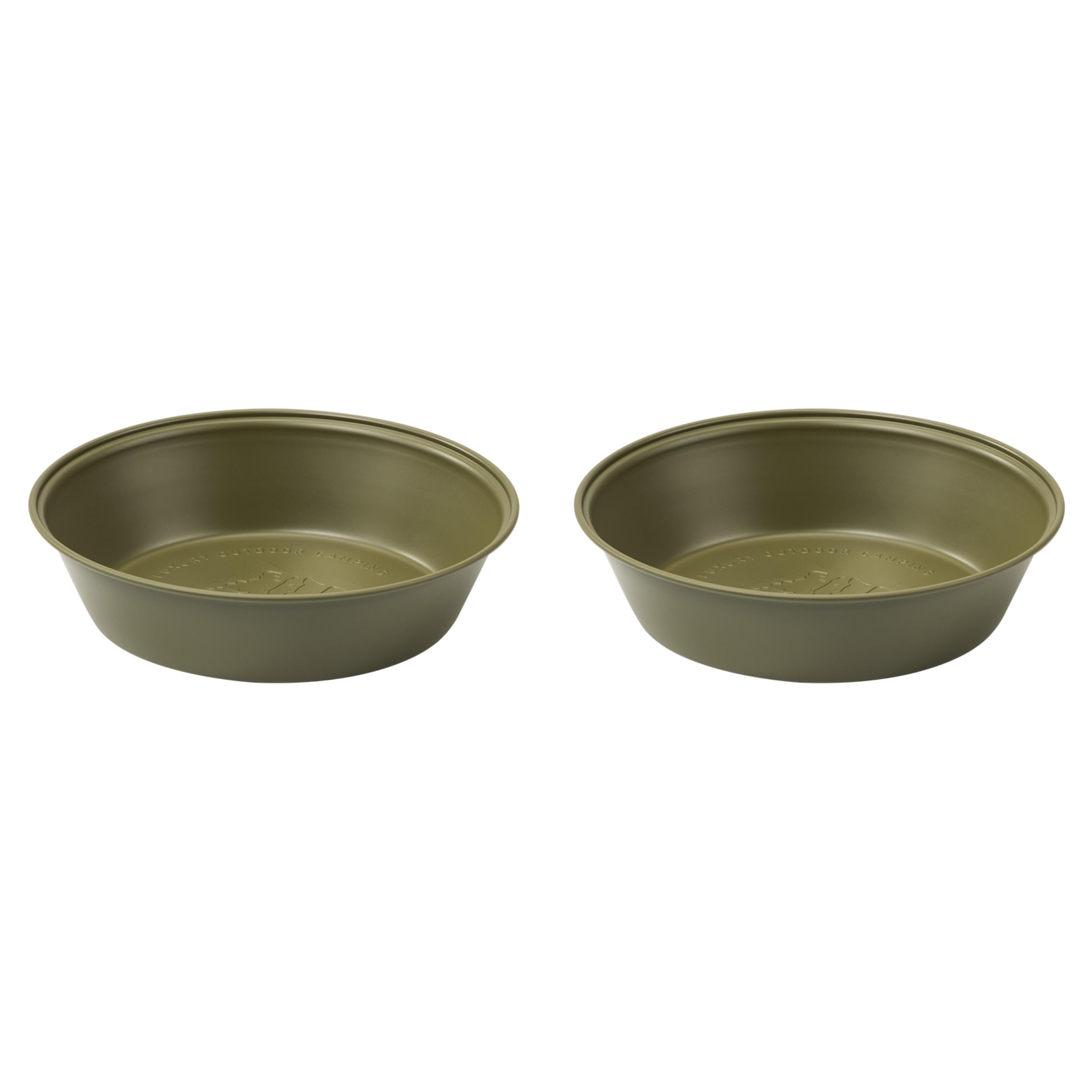 2-Piece Stainless Steel Camping Plates Set - Deep Round Insulated Dinnerware for Outdoor Cooking & Picnics - Durable Olive Green Camping Cookware for Hiking, Backpacking & RV Trips