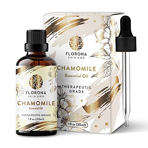 Florona Chamomile Premium Essential Oil - 1 fl oz, 100% Pure Therapeutic Grade for Hair Care, Skin Care, Aromatherapy Diffusers, Soap & Candle Making | Relieves Stress, Promotes Sleep & Relaxation | Perfect for Massage, Spa & Home Fragrance