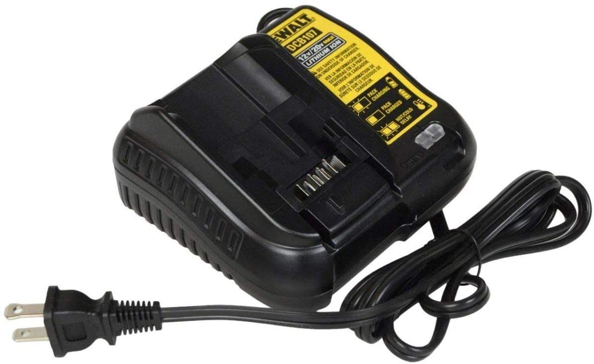 DEWALT DCB107 12V/20V MAX Lithium-Ion Battery Fast Charger - Compatible with DEWALT Power Tools for Drilling, Sawing & Construction Projects