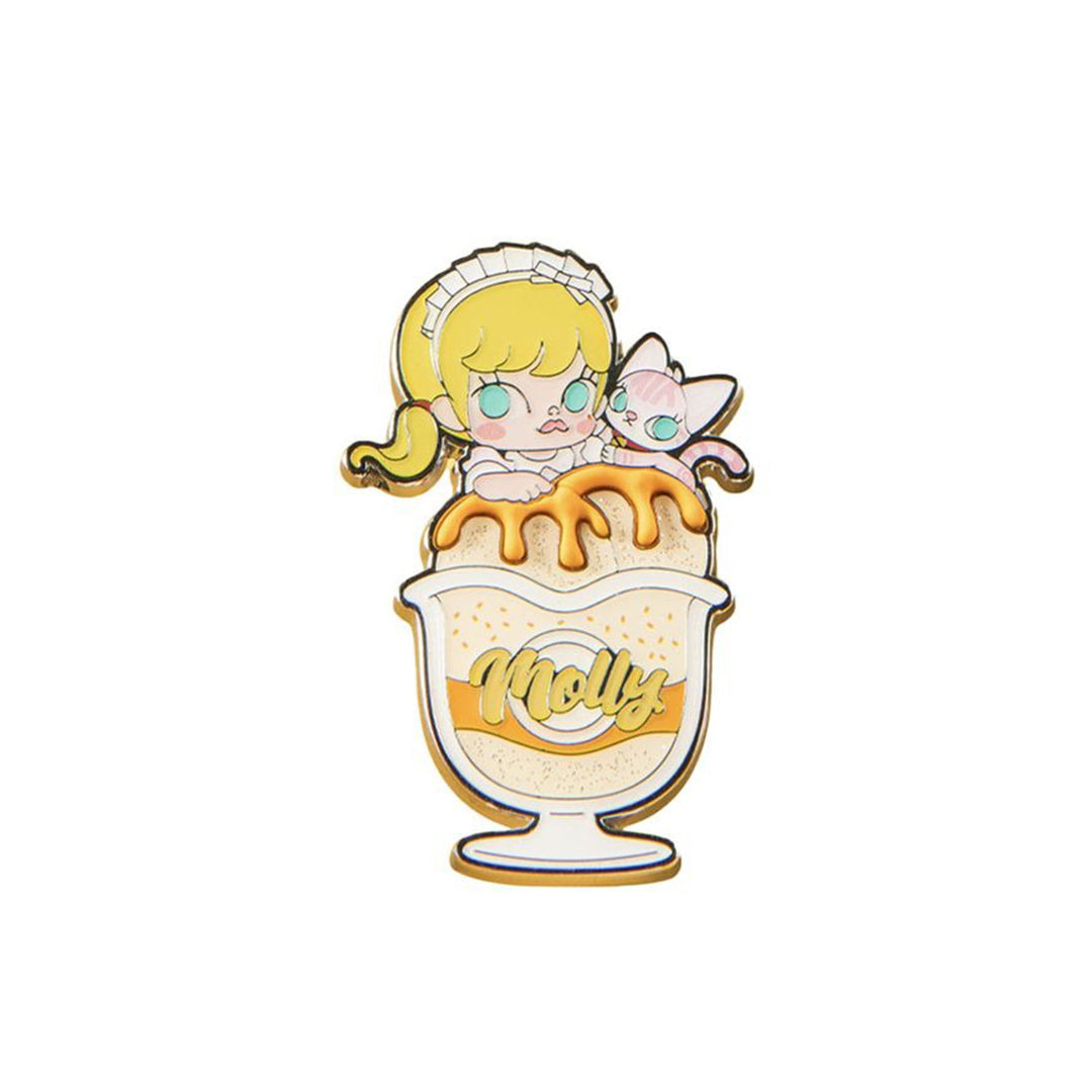 POP MART Summer Party Series MOLLY Ice Cream Enamel Pin Badge - Cute Collectible Accessory for Backpacks, Jackets & Denim - Perfect for Gifts, Conventions & Kawaii Fashion