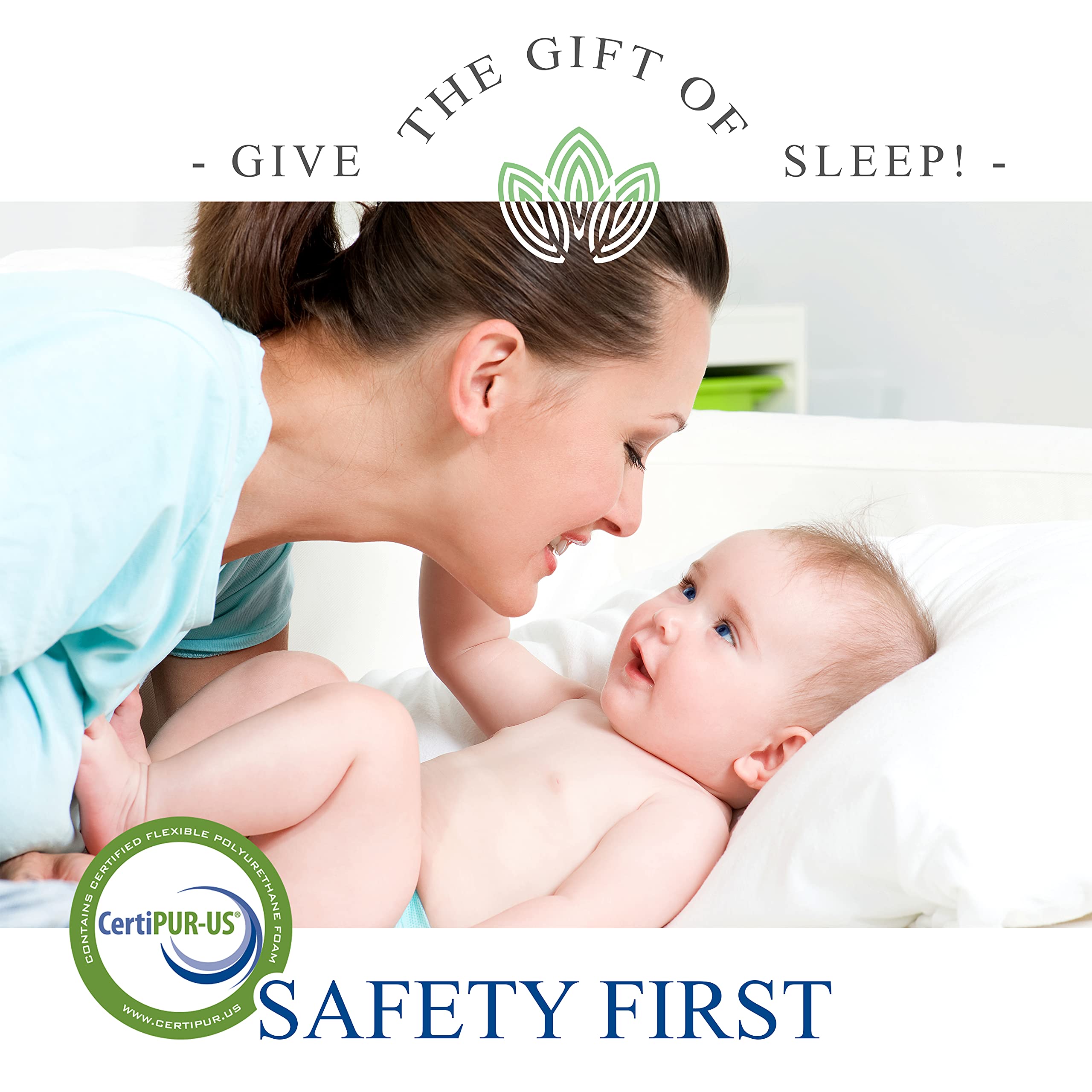 Organic Cotton 2-Sided Baby Crib Mattress - Waterproof & Washable Cover with Breathable Foam Lining | Dual Firmness Infant to Toddler Mattress (Firm Support for Newborns & Soft CertiPUR Foam for Toddlers) | 52