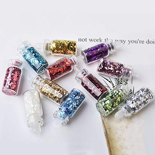 Belicia 48 Bottles 3D Nail Art Decorations - Rhinestones, Diamonds, Sequins, Glitter & Metal Crystal Beads Mix for Christmas Nail Designs (Small Bottle) | Perfect for DIY Manicure, Nail Salon, Party & Holiday Nail Art