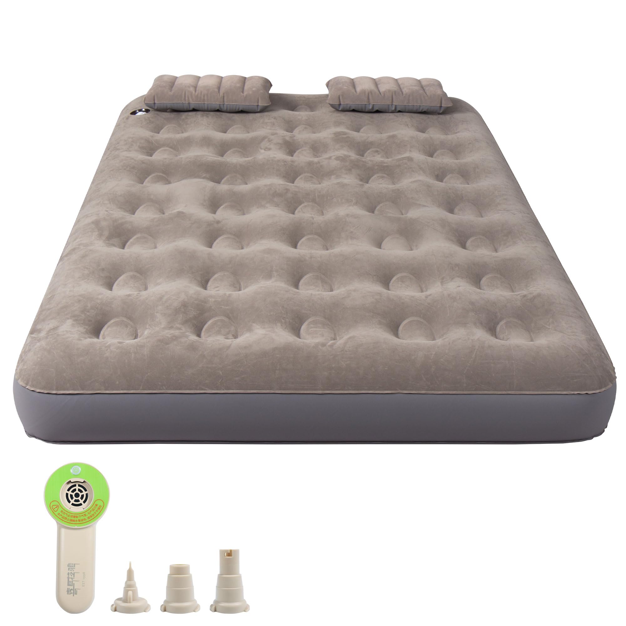 Premium Full Size Camping Air Mattress with Pillow - Inflatable, Leak-Proof & Velvet Cover - Supports 440 lbs - Lightweight & Portable for Outdoor Adventures, Travel & Home Use - Ideal for Camping Trips, Guest Beds & Emergency Sleepovers