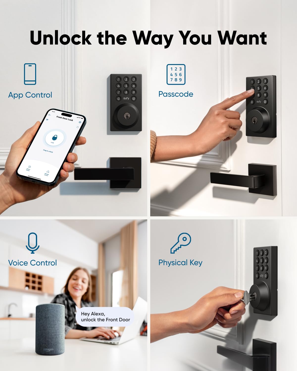 eufy Security Video Smart Lock E330 - 3-in-1 Smart Door Lock with Camera, Doorbell & Fingerprint Keyless Entry | Built-in WiFi Deadbolt | Easy Installation for Front Door Security | Perfect for Home, Apartment & Airbnb Smart Access Control