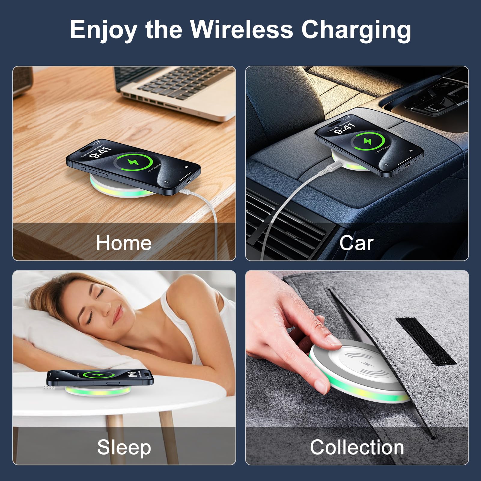 Samsung 15W Fast Wireless Charger Pad - Qi-Certified Charging Station for iPhone 16/15/14/13/12/11 Pro Max, Galaxy S25 Ultra/S24+/S23 FE/S22+/S21/S20, Google Pixel 9/8/7 Series | Perfect for Bedside, Office & Car Use